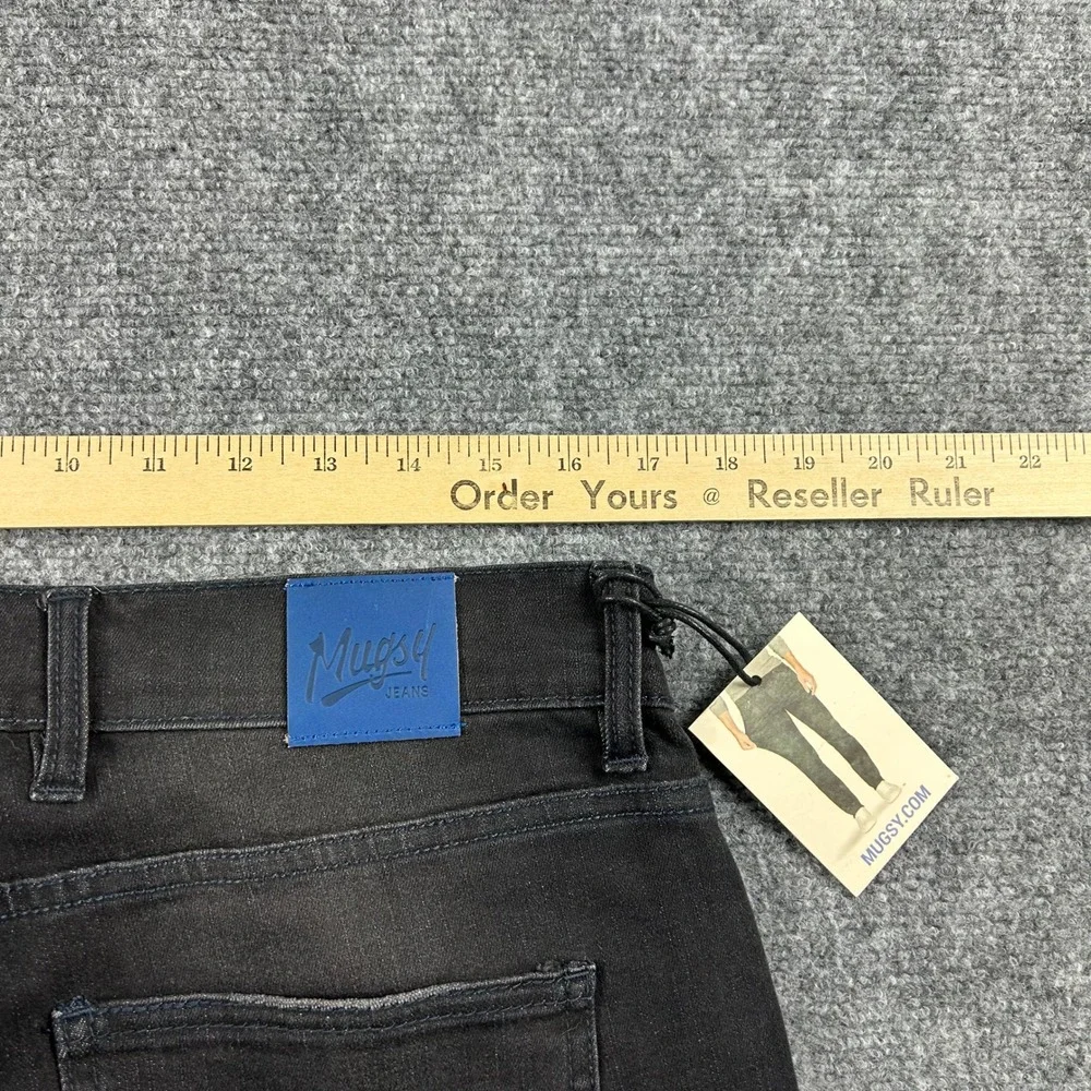 Mugsy Jeans Mags Mens 35x36‎ Black Slim Straight Stretch Denim FLX4NKG-35X36